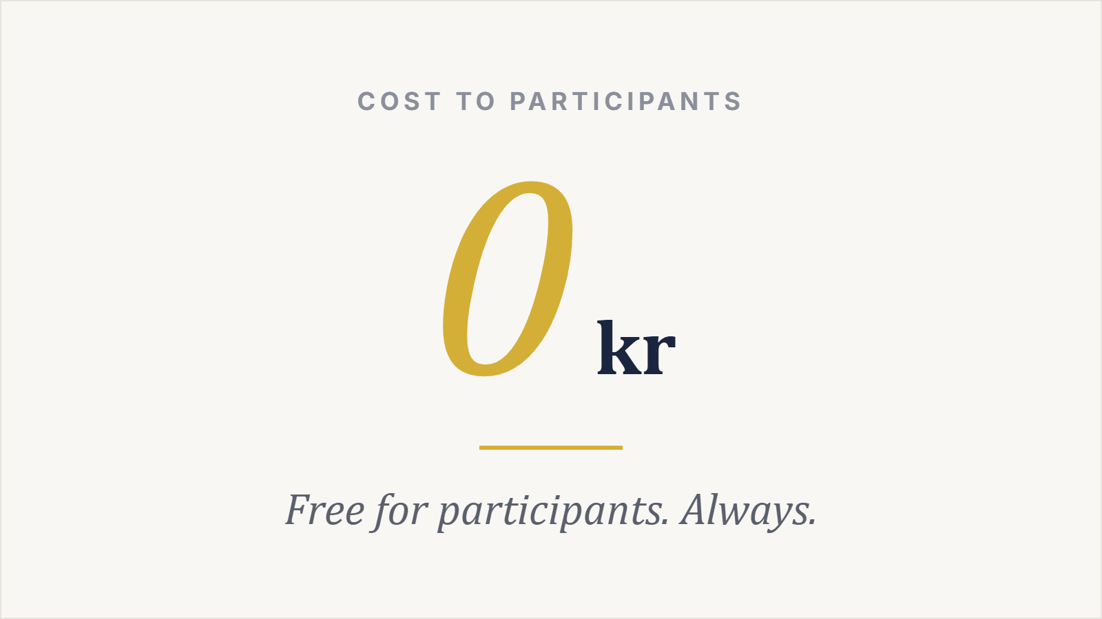 Why Participation in SMARCH Is Free